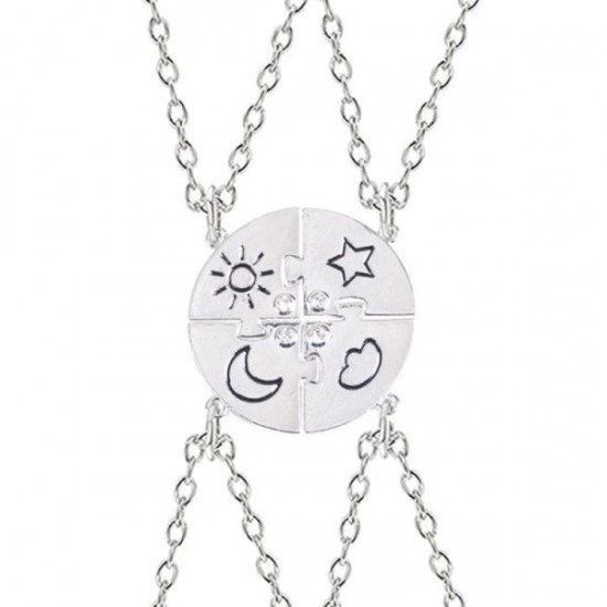 Wholesale 4 Piece Best Friends Friendship Necklace